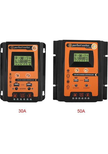 30A Mppt Pwm Solar Şarj Regülatörü 12V 24V Güneş Paneli Pil Regülatörü Çift USB Bağlantı Noktası LCD Ekran (Yurt Dışından)