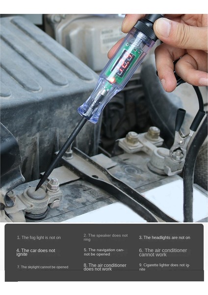 6V 12V 24V Otomotiv Elektrik Devre Test Cihazı Dijital Işık Probu Test Kalemi Araba Tekne Oto Aksesuarları Için (Yurt Dışından) indirimleri