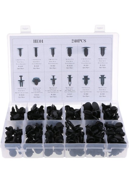 Ford Toyota Honda Için Şeffaf Kutulu 240 Parça Itme Tutma Seti Çeşitliliği (Yurt Dışından) modelleri