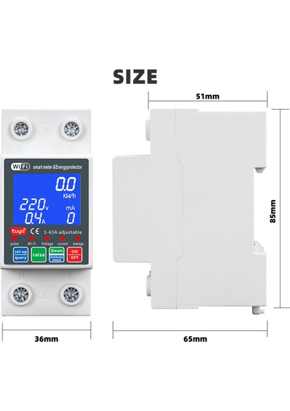 Yeni WTDZW-63A/N Akıllı Pv Devre Kesici Tuya 220V Gerilim Akım Kaçak Koruması Mcb Otomatik Şalter 63A Wifi (Yurt Dışından)