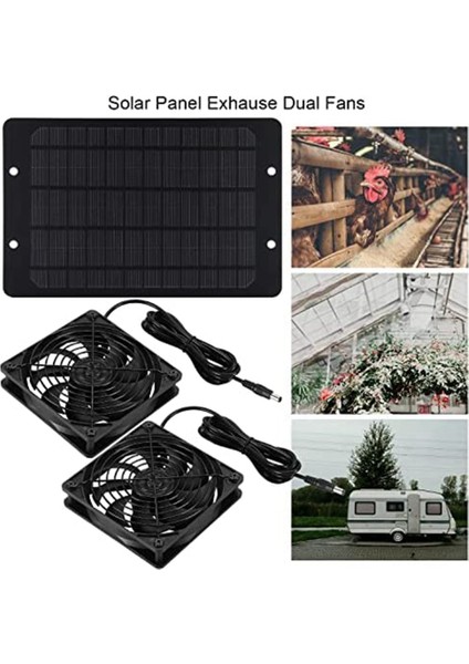 Güneş Paneli Fan Kiti, 10W 12V Güneş Enerjili Fan Dış Mekan Su Geçirmez, 2m Uzun Kablolu Taşınabilir Vantilatör Egzoz Fanı (Yurt Dışından) modelleri