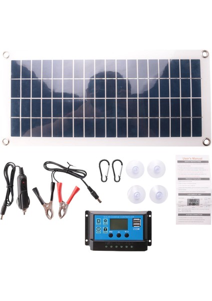 30W Esnek Güneş Paneli Güneş Pilleri Araba Rv Tekne Ev Çatı Van Kamp Güneş Pili, 10A Güneş Kontrol Modülü (Yurt Dışından)