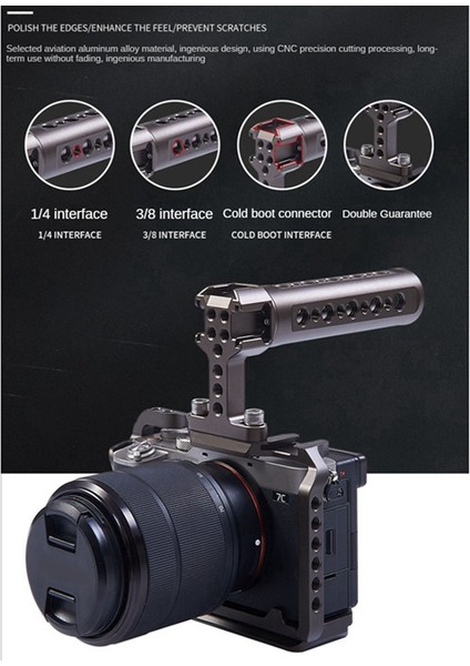 Tavşan Kafesi Metal Fotoğraf Ekipmanları 3 Kafa Sıcak Tek Kamera Üst Kaldırma Kolu Uzatma Aksesuarları, Bronz (Yurt Dışından) fırsatları