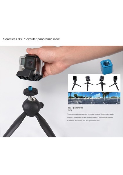 Gopro Için Çok Açılı Braket Panoramik Taban 360 Derece Halka Tripod Adaptörü (Yurt Dışından)