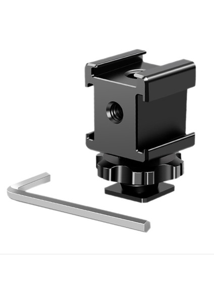 Video Kameralar Veya Dslr Kamera Aksesuarı Için Üçlü Soğuk Ayakkabı Montajlı Soğuk Sıcak Ayakkabı Uzatma Braketi Uzatma Montajı (Yurt Dışından)