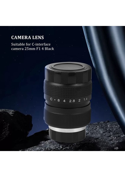 Televizyon Tv Lensi/cctv Lensi, C Montajlı Kamera Için 25MM F1.4 Siyah (Yurt Dışından) fiyatları