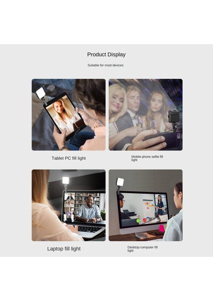 FL02 Mini Kamera Dolgu Işığı LED Canlı Selfie Işığı Cep Telefonu Bilgisayar Dolgu Işığı Video Konferans Karartma Dolgu Işığı (Yurt Dışından)