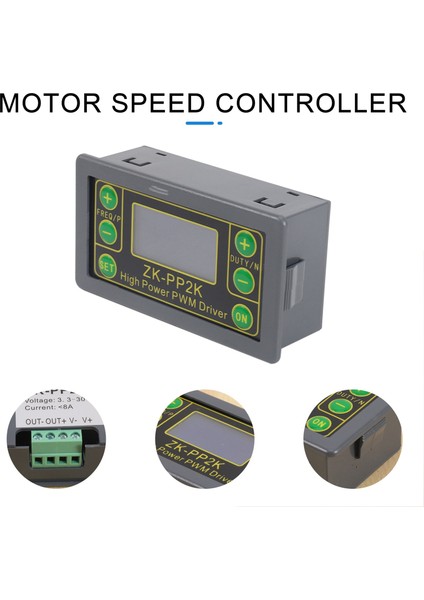 ZK-PP2K Pwm Dc 3.3-30V 12V 24V Motor Hız Kontrol Regülatörü 8A 150W Ayarlanabilir LED Dimmer Darbe Frekansı Görev Oranı (Yurt Dışından)