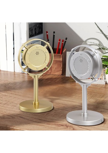 Vintage Stil Mikrofon Simülasyonu Klasik Retro Dinamik Vokal Mikrofon Canlı Performans Şarkı Söylemek Için Evrensel Stand Siyah (Yurt Dışından)