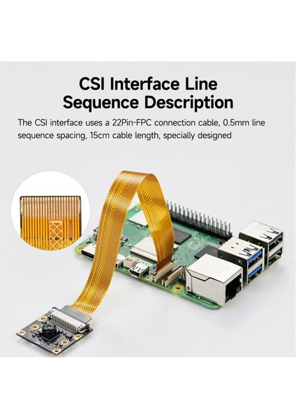 Raspberry Pi 5 Kamera Için 8mp Kamera Modülü IMX219 77 Derece Görüş Açısı Csı Arayüz Kamerası (Yurt Dışından)