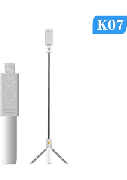 iPhone Için Telefon Monopod'u Için Deklanşör Uzaktan Tripod'lu Kablosuz Bluetooth Selfie Çubuğu, Beyaz (Yurt Dışından)