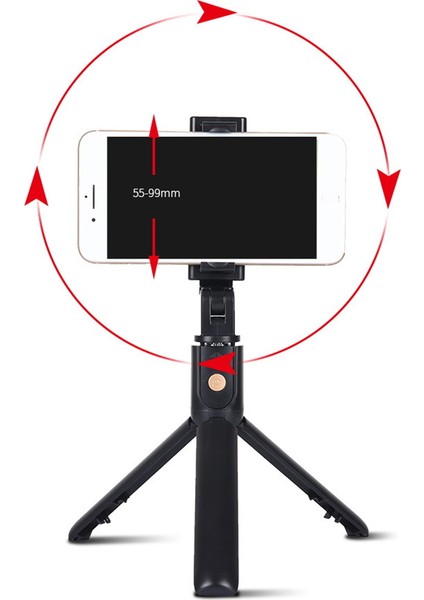 iPhone Için Telefon Monopod'u Için Deklanşör Uzaktan Tripod'lu Kablosuz Bluetooth Selfie Çubuğu, Beyaz (Yurt Dışından)