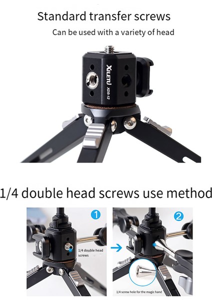 Xıletu Xds-12 Tripod Vida Deliği Dönüşümü Koltuk 1/4 3/8 Alai Konumlandırma Deliği Baş Çok Işlevli Genişletme Aksesuarları (Yurt Dışından) fiyatları