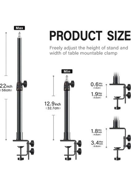 Masaüstü C-Kelepçe Montaj Braketi, Ayarlanabilir Lamba Tutucu, Standart 1/4 Vida Başı (Yurt Dışından) fiyatları