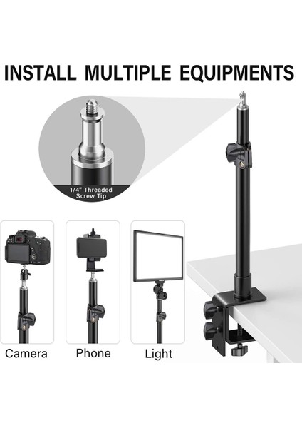 Masaüstü C-Kelepçe Montaj Braketi, Ayarlanabilir Lamba Tutucu, Standart 1/4 Vida Başı (Yurt Dışından) indirimleri
