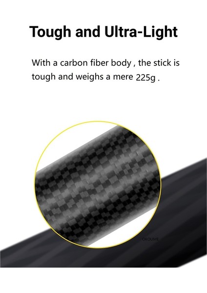 Ultra Uzun Karbon Fiber Görünmez Selfie Çubuğu Ayarlanabilir Uzatma Çubuğu INSTA360 One X2 / One R / One x Selfie Çubuğu (Yurt Dışından) fiyatları
