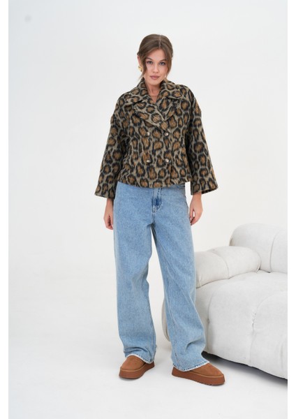 Kadın Leopar Ceket Kahve 30993 indirimleri