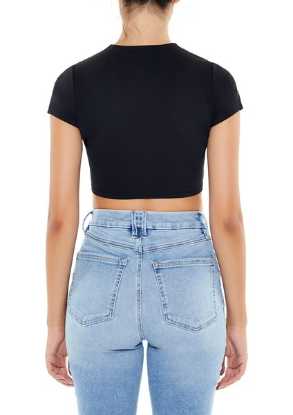 Şekillendirici Crop Tişört