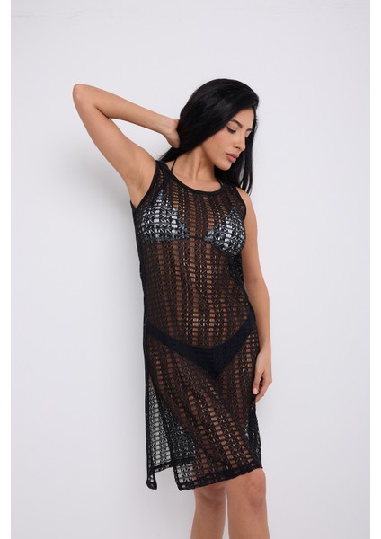 Dantel Detay Askılı Siyah Elbise fiyatları