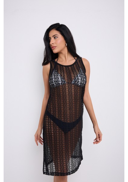 Dantel Detay Askılı Siyah Elbise fırsatları