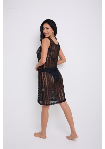 Dantel Detay Askılı Siyah Elbise indirimleri