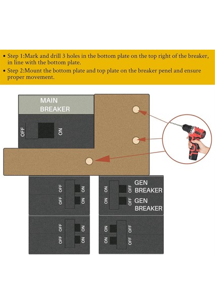 150AMP Veya 200AMP Paneller Için Jeneratör Kilitleme Kiti, Ana ve Branş Kesici Arasında 7/8-1 1/4 Inç Boşluk (Yurt Dışından) indirimleri
