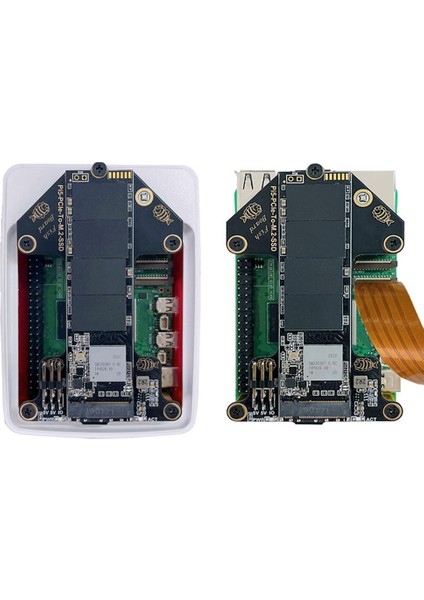 Raspberry Pi 5 Adaptör Kartı Pcıe'den M.2 Nvme Ssd'ye Adaptör Kartı Pi5 Resmi Kılıfı ve Dsı/csı Kablosuyla Uyumlu (Yurt Dışından)