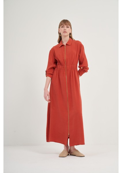 Kadın Modal Elbise Kiremit 31033 fiyatları