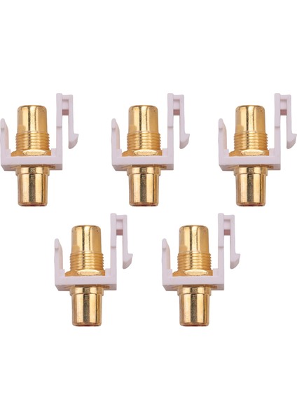5-Pack Rca Keystone Jack Ekleme Konnektör Soketi Dişi Geçmeli Adaptör Bağlantı Noktası Duvar Plakası Için Altın Kaplama Inline Çoğaltıcı (Yurt Dışından)