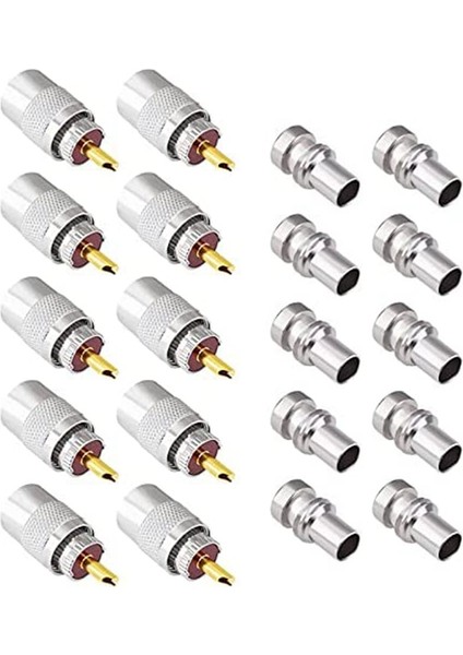 PL-259 Koaksiyel Konnektörler Uhf Erkek Lehim Konnektör Fişi 50 Ohm Koaksiyel Adaptörler LMR400,RG8 Kablo Için Redüktörlü 10'lu Paket (Yurt Dışından)