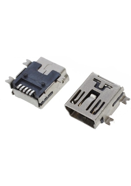 10 Adet Mini USB 5 Pin Dişi Soket Dıy Smt Konektörü Gümüş Ton Koyu Gri (Yurt Dışından)