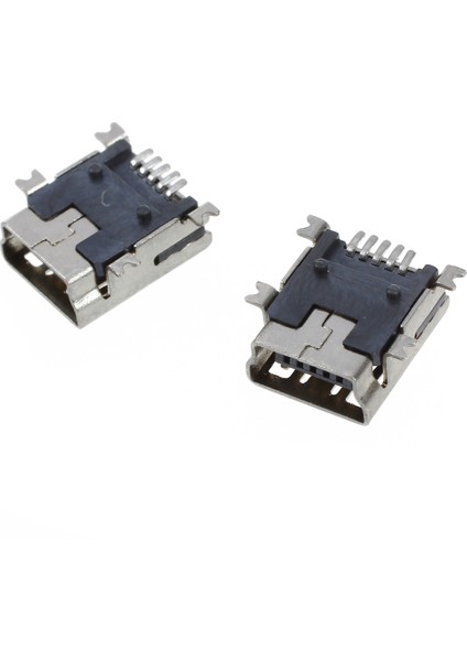10 Adet Mini USB 5 Pin Dişi Soket Dıy Smt Konektörü Gümüş Ton Koyu Gri (Yurt Dışından)