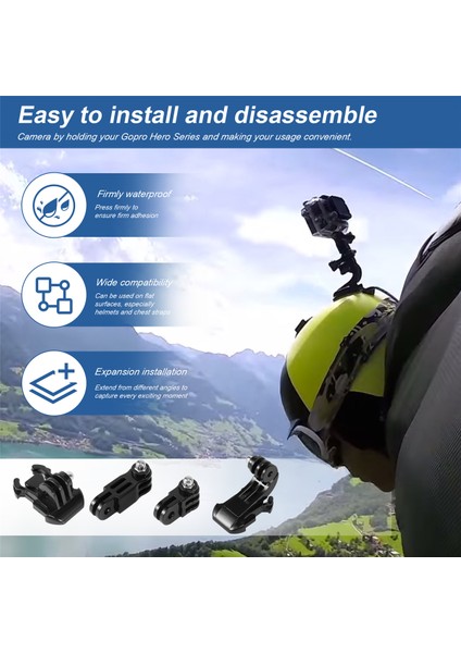 Gopro Hero 5 3 4 Xiaomi Yi 4K Sjcam SJ4000 Göğüs Kemeri Taban Montajı Go Pro Kask Kitleri Için Aksiyon Kamera Aksesuarları Seti (Yurt Dışından)