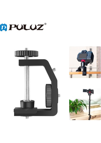 Puluz Ağır Hizmet Tipi C Kelepçeli Kamera Kelepçesi Montajı 1/4 Inç Vida ile Gopro Hero9 / Djı Osmo Aksiyon ve Diğer Aksiyon Kameraları Için (Yurt Dışından)