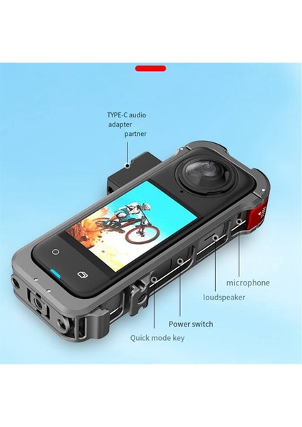 INSTA360 X4 Metal Çerçeve, Spor Kamerası Kafes Genişleme Braketi Sabitleme Klipsi, Yatay Çekim Aksesuarları (Yurt Dışından) modelleri