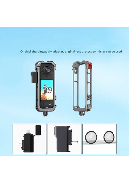 INSTA360 X4 Metal Çerçeve, Spor Kamerası Kafes Genişleme Braketi Sabitleme Klipsi, Yatay Çekim Aksesuarları (Yurt Dışından) indirimleri