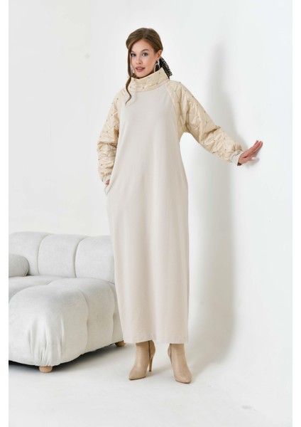 Kadın Kapitoneli İki İp Elbise Beige 30982 fiyatları