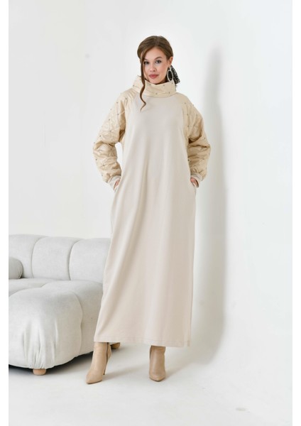 Kadın Kapitoneli İki İp Elbise Beige 30982 fırsatları