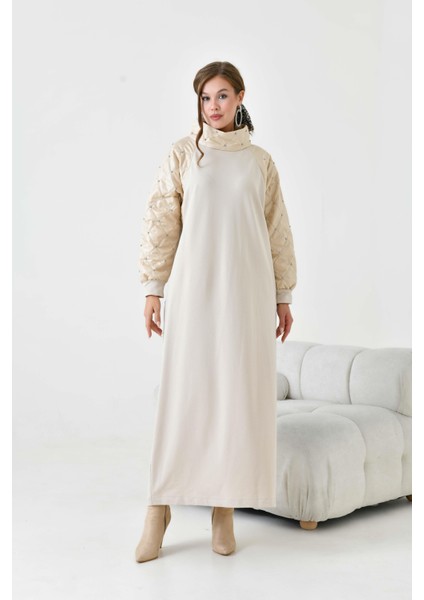 Kadın Kapitoneli İki İp Elbise Beige 30982 indirimleri