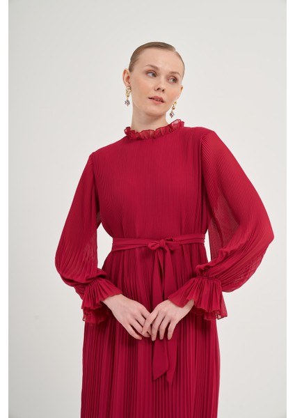 Kadın Plise Şifon Elbise ARGUVAN 31019