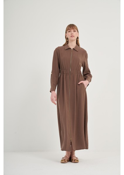 Kadın Modal Elbise Kahve 31033