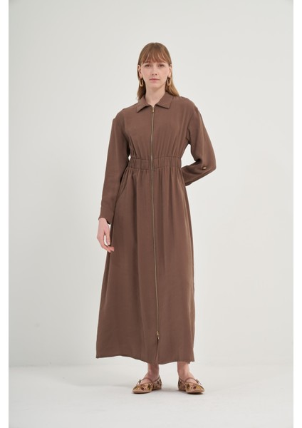 Kadın Modal Elbise Kahve 31033 modelleri