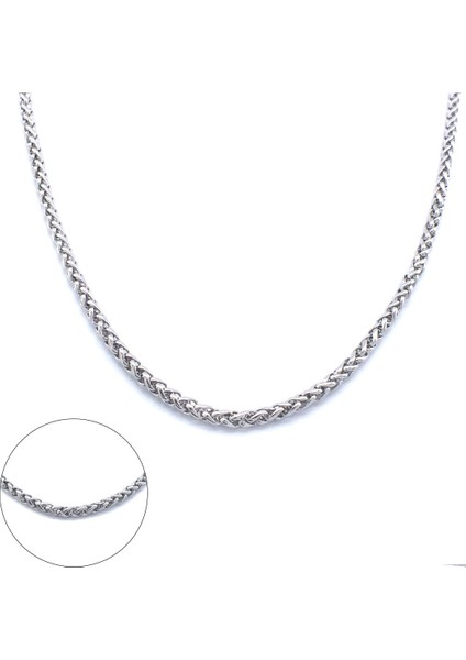 316L Çelik Oval Unisex Zincir Kolye 80 cm ZN-262