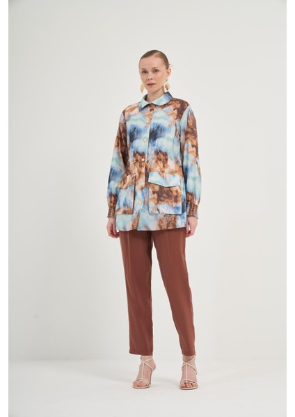 Kadın Desenli Kap İndigo 31070