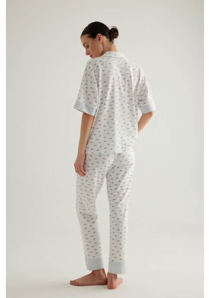Kadın Pamuklu Gömlek Yaka Pantolon Pijama Takımı fırsatları
