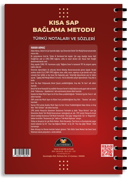 Kısa Sap Bağlama Metodu - Türkü Notaları ve Sözleri