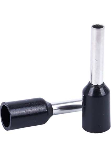 1000X Sıkma Terminali Ön Yalıtımlı Yüksük E1008 18AWG 1.0mm2 Gümüş Siyah (Yurt Dışından)