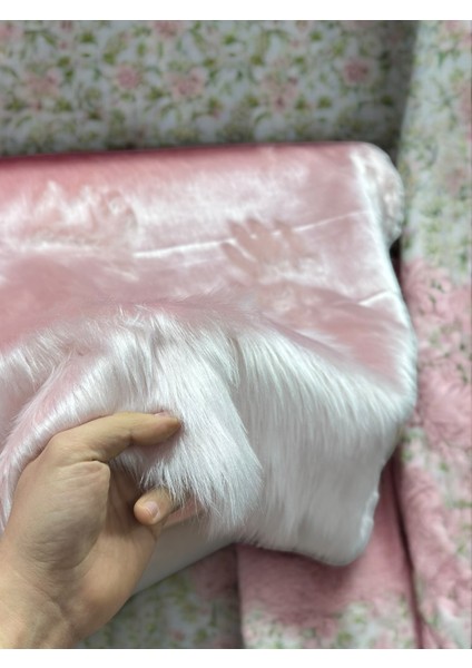 Ymf Peluş Kumaş Uzun Tüylü Pudra Brisa 100X150CM Ev Tekstili modelleri
