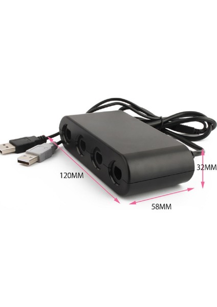 Nintendo Wii U ve Pc Için Gamecube Denetleyici Adaptörü Için USB - Çok Oyunculu Oyunlar Için 4 Bağlantı Noktalı Bağlantı Tap Dönüştürücü (Yurt Dışından)