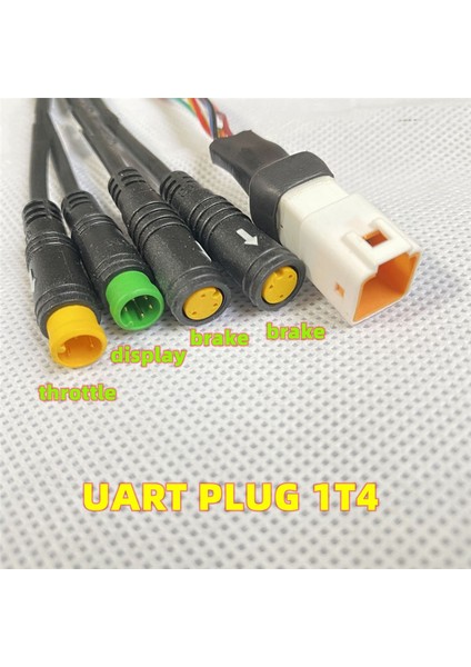 Bafang M400 G330 G510 M620 Tork Motoru 1t4 Montaj Kablosu Fren Ekran Gaz Kelebeği Konnektörü (Uart) (Yurt Dışından)